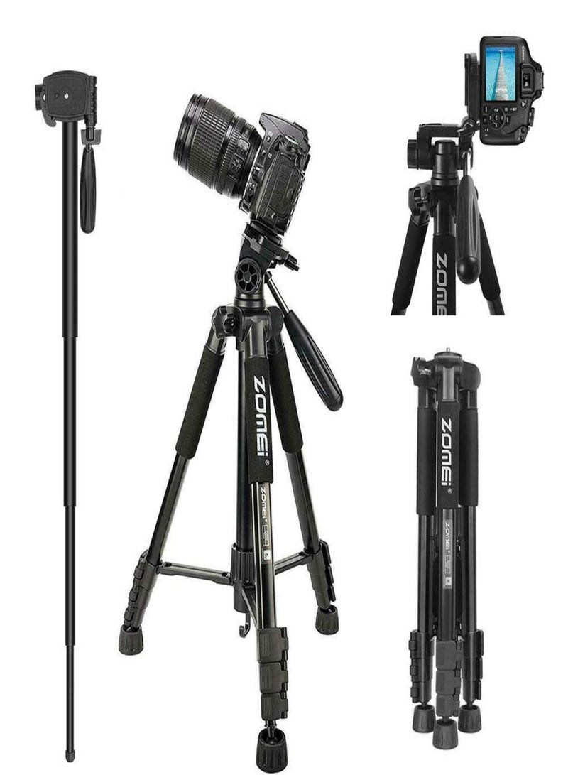 ZoMei Q222 camera photography tripod flexible travel bracket convertible monopod hiking stick for smartphone camera DSLR projector - Image 3
